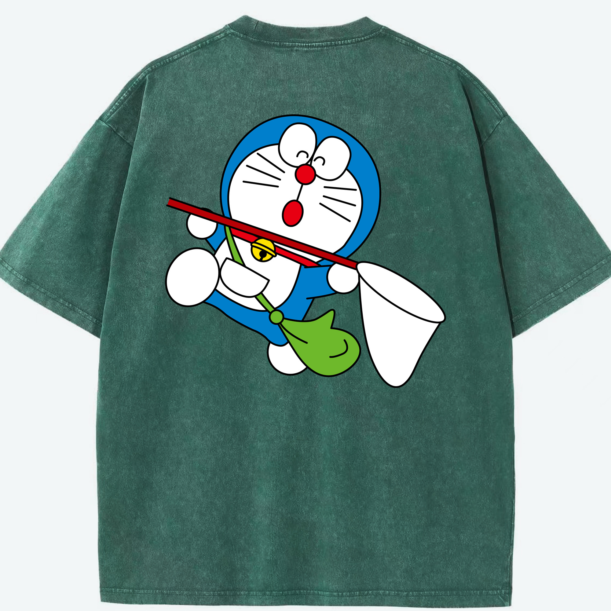 （画像用） ドラえもん Doraemon 綿100% ヴィンテージ風 半袖Tシャツ（背面プリント）